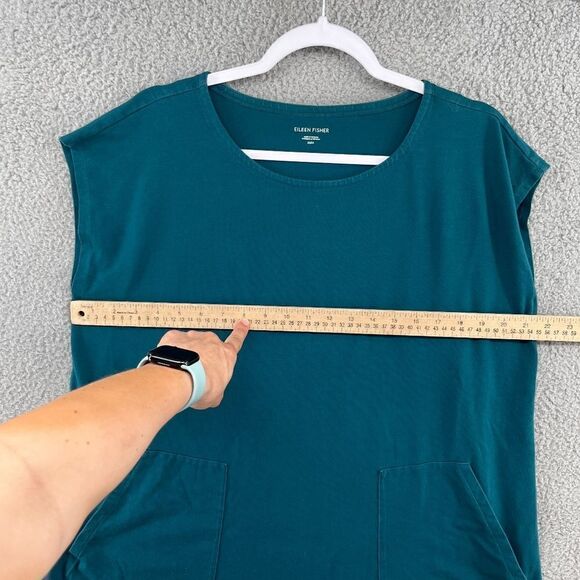 Eileen Fisher Traceable Organic Cotton Jersey Jewel Neck Top Medium M - Picture 5 of 10